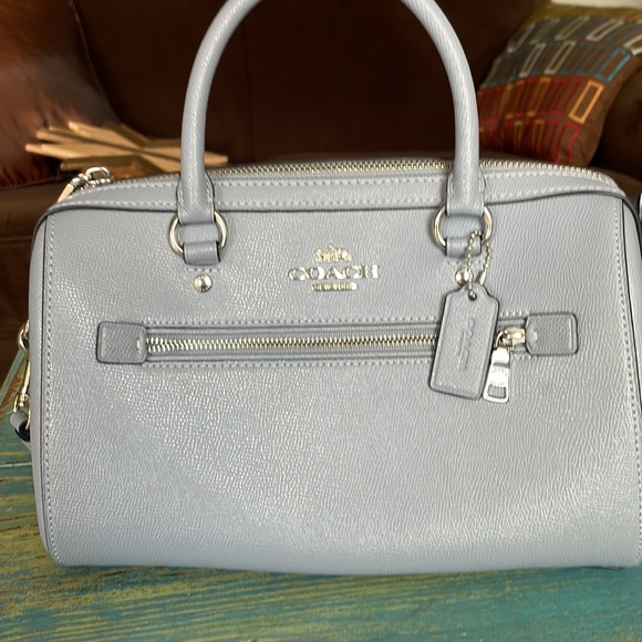 Coach light blue leather handbag - Picture 4 of 9